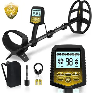 Metal Detector for Adults, Professional Foldable  Metal Detector with 11" IP68 DD Coil, Backlit LCD Target ID, 12.8" Deep Search  Detector, Lightweight Beach Metal Detector