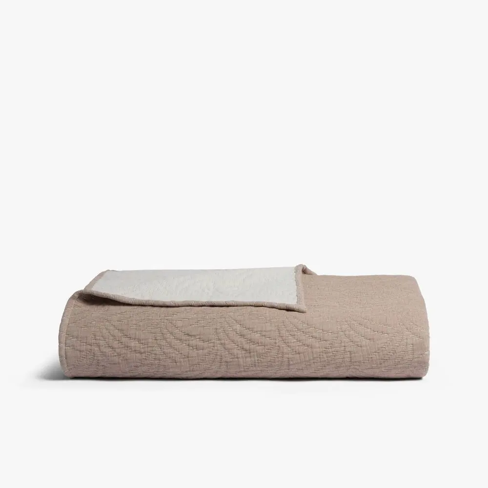 Palm Jacquard Bed Blanket Queen/King Pecan - Parachute