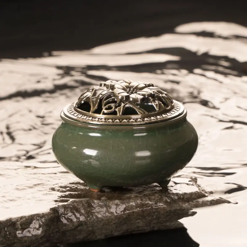 Ice-crack Emerald Green Incense Burner 