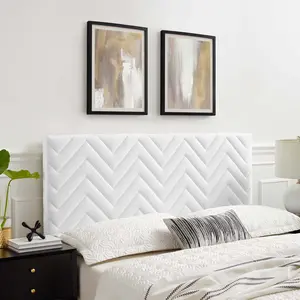 Modway Mercy Chevron Tufted Performance Velvet Twin Headboard in White
