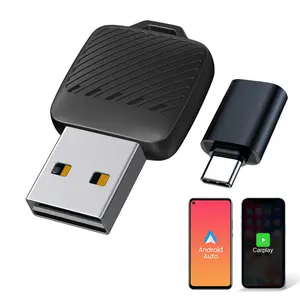 Mini Wireless CarPlay Adapter, Compatible with Android Auto and CarPlay, USB Type C/Type-C Plug-and-Play, 5.8GHz WiFi, Converts Wired CarPlay to Wireless, Wireless Adapter Dongle