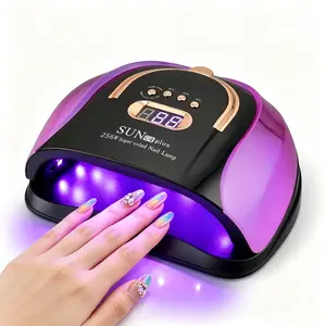 UV LED Nail Lamp , 256W Professional Nail Dryer with 4 Timers Smart Sensor 30 LED Beads,  mirrored base, Removable Magnetic Base Ambient light curing gel nail polish, nail art tools and accessories for salons.