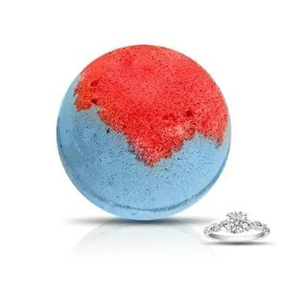 SUZIE Q (Champagne and Pomegranate Scent) Ring Bath Bomb by Soapie Shoppe