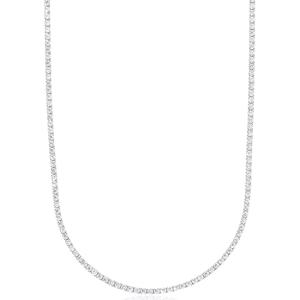 GLD Micro Tennis Necklace | 14k White Gold - Gold Plated, CZ Diamond Stones, Chain Lengths 16-28" | Perfect Gift