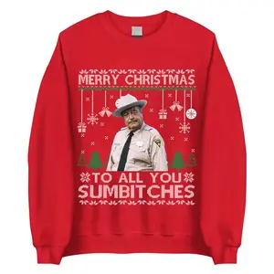Smokey and The Bandit Ugly Christmas Sweater, Sheriff Buford T. Justice Shirt, Merry Christmas To All You Sumbitches Sweatshirt