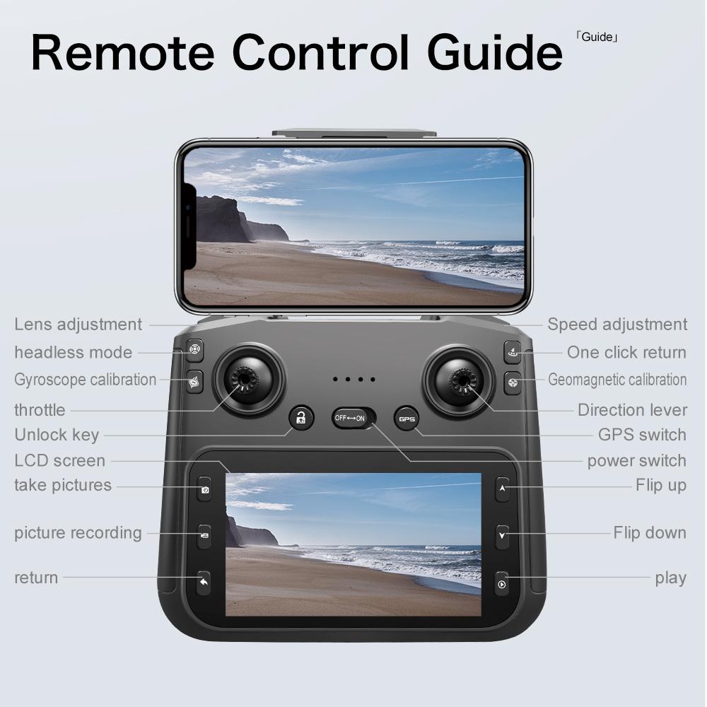 [Top-Tier Edition] 8K  GPS Drone for Adults, Dual 50fps Cameras, 3-Axis Gimbal Stabilization, 2000m Control Range, Large Screen Remote Controller, Auto Return Low Battery, 244g Lightweight, 2 Batteries