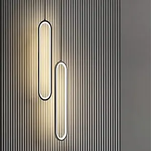 Modern LED Pendant Trichromatic Light Aluminium Pendant Lights Black/White Pendant Lamps Simplicity Hanging Lamps Luxury Home Decor With LED Trichromatic Light For Living Room Bedroom Bedside Indoor Lighting Pendant Lights Modern Mood Lighting