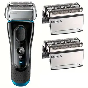 Men's Wet & Dry Dual-Use Electric Shaver Replacement Blades, Shaver Attachments, Compatible with Series 5 Models, Durable Design, High Efficiency Trimming