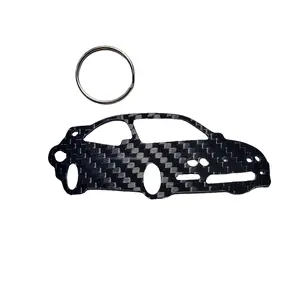 Carbon Fiber keychain for Acura Integra USDM coupe (1994-2001) Inspired Keychain Lanyard 3D FRONT VIEW view Glossy Twill
