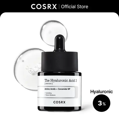 [COSRX Official] The Hyaluronic Acid 3 Serum with Ceramide & Amino Acids, Nontoxic Beauty Barrier Repair Facial Serum for Dry Adults, 20ml Soft Skin Moisturizer Daily Moisture Nourishing Deep Hydration Serum Beauty Serum Formula Hydrate Hydrating