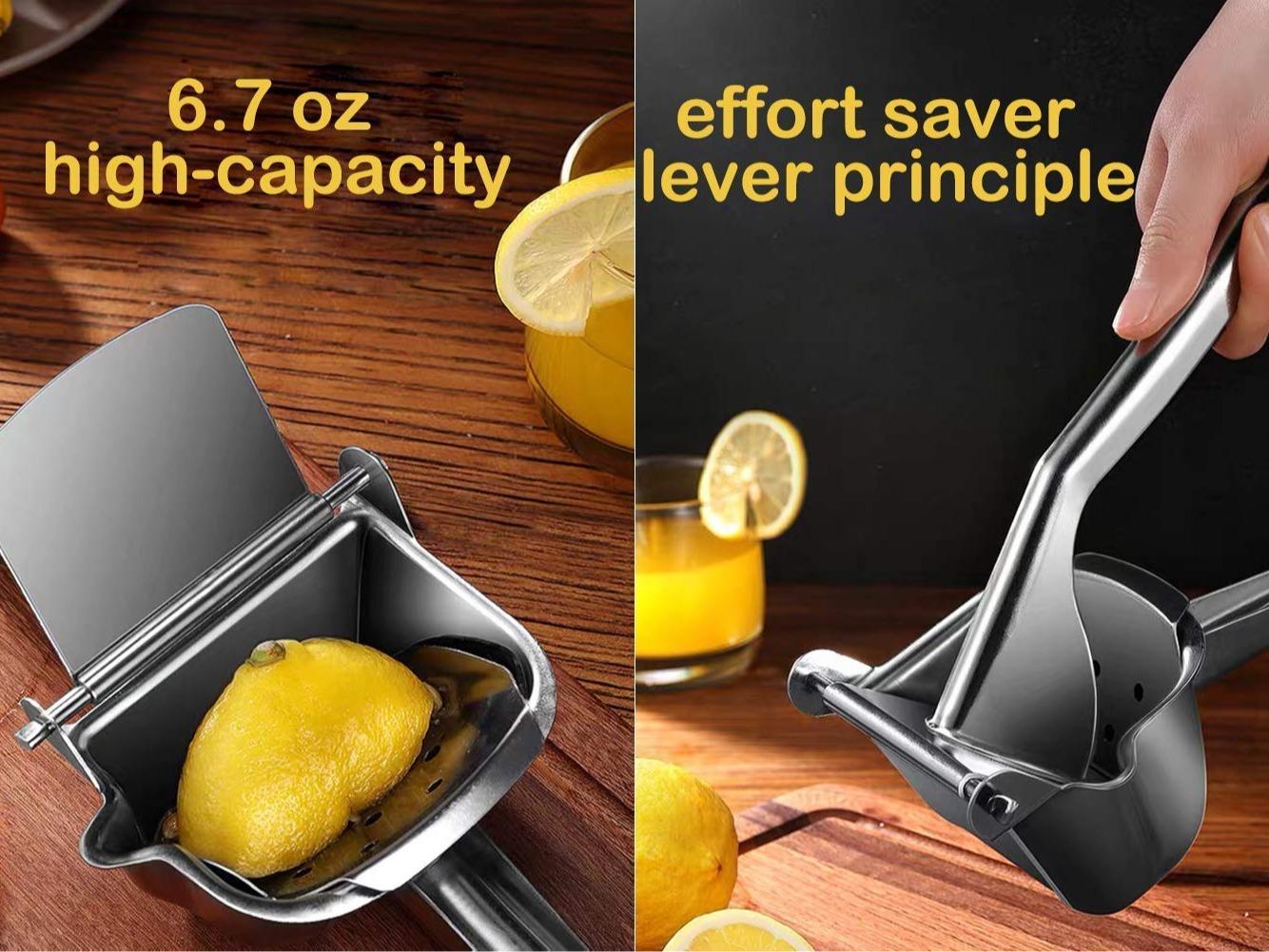 Real Stainless Steel Lemon Squeezer Citrus Juicer Hand Press Heavy Duty Manual Squeeze Juice Extractor Maker Orange Lime Grapefruit Presser