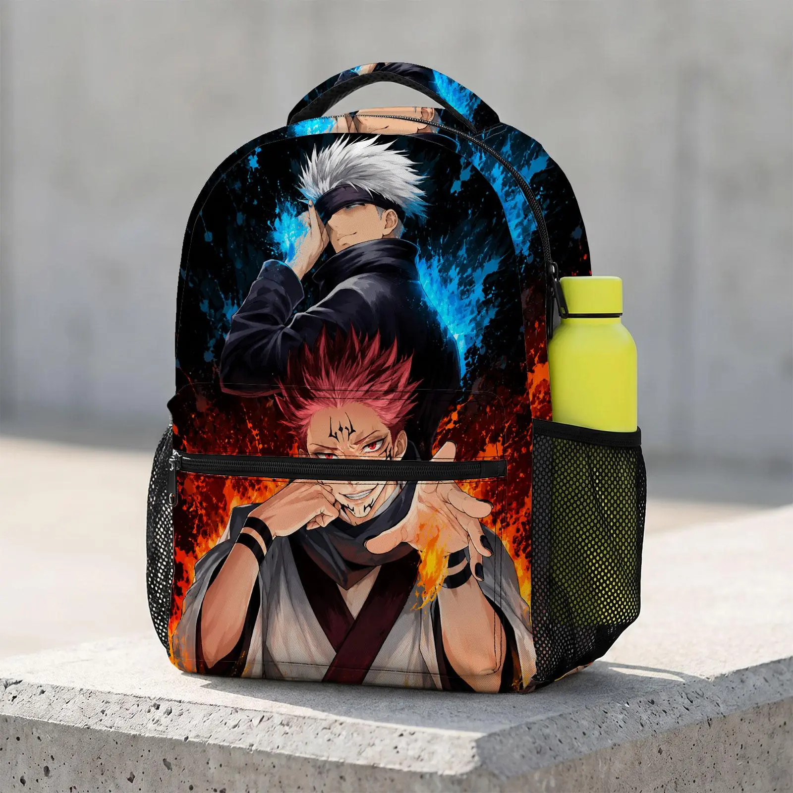 Jujutsu-Kaisen Large Capacity Cute Cartoon Animal Travel Bag | Heavy Duty School Backpack with Chest Buckle | Kawaii Printed Bookbag for Boys & Girls