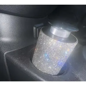 ULTRA BRIGHT SHINY RHINESTONE CAR DIFFUSER HUMIDIFIER WITH LED LIGHT AUTO AIR PURIFIER DIFFUSER AROMATHERAPY AIR FRESHENER CAR ACCESSORIES SILVER
