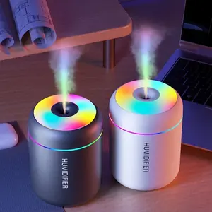 Portable USB Humidifier 180ML with Colorful Lights, Led Lights, Car and Home Use, Abs Material, Push Button Control, Dc5v Power Consumption