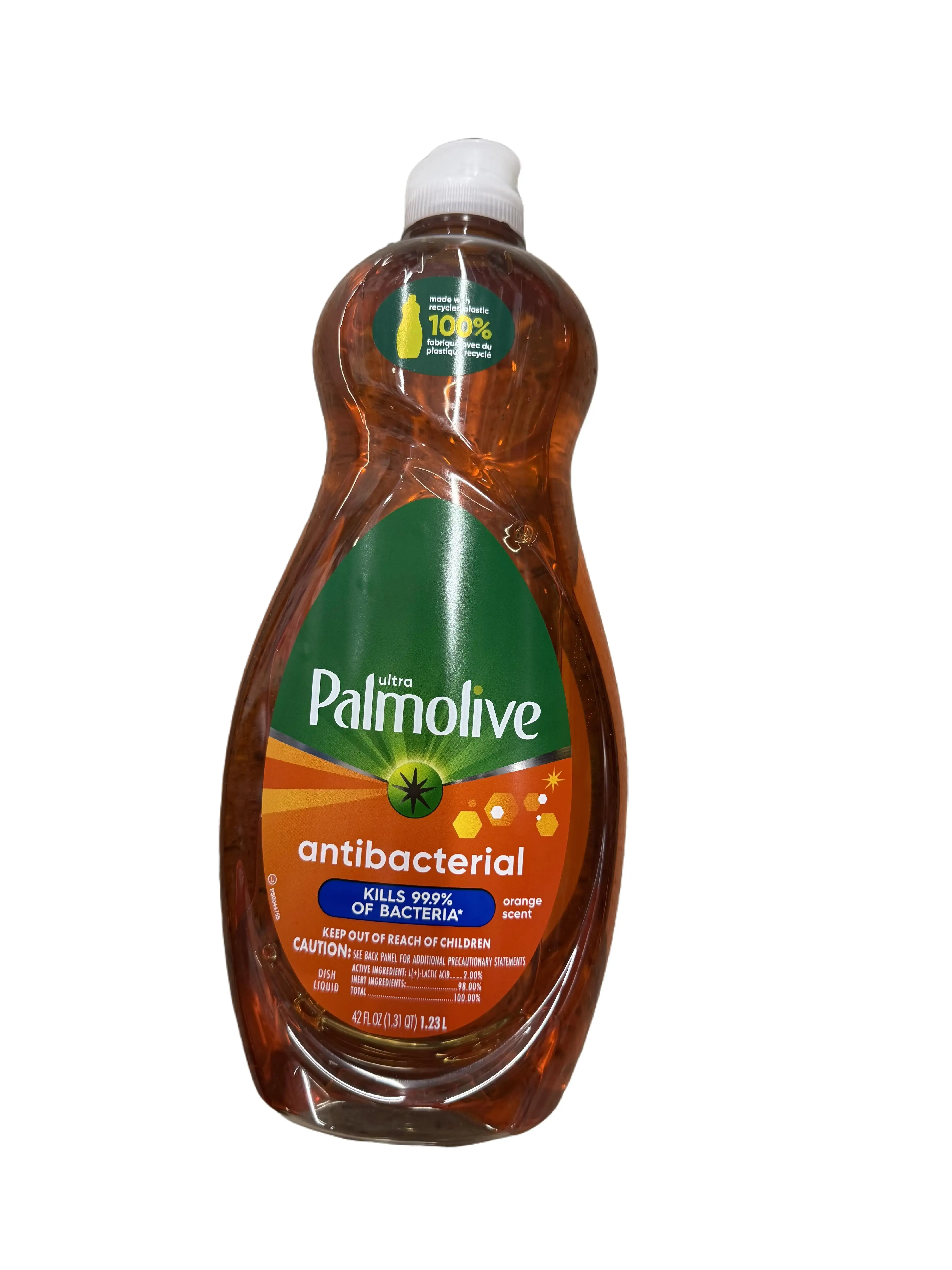 Ultra Palmolive Antibacterial Dish Liquid,Orange scent, Mess-Free, Easy-Flip Cap, 42 fl oz