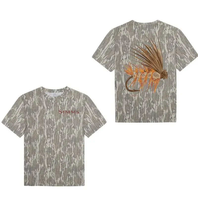 Simms Fishing Caddis Fly Camo T-Shirt, Fishing Gear, Perfect Gift For Fishing Outdoor Enthusiasts, Made in USA