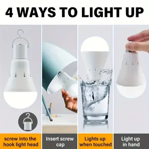 7w LED Emergency Light Bulb, Rechargeable Energy Saving Lamp, Ideal for Home Power Outages, Portable Handheld Lighting Device