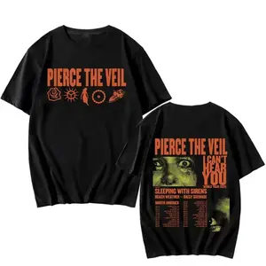 Piierce The Veiil World Tour 2025 T-Shirt, I Can’t Hear You Orange Graphic Tee, Emo Punk Music Fan Apparel for Men and Women, Retro Rock Concert Shirt For Fans