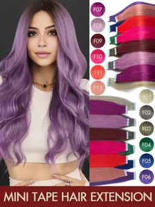 Three-Petal Mini Film Hair Extensions, Mini Tape Hair Extensions, Real Human Hair, 12 Color Options, Invisible Seamless Design, Comfortable Wear, Daily Style, Party Suitable