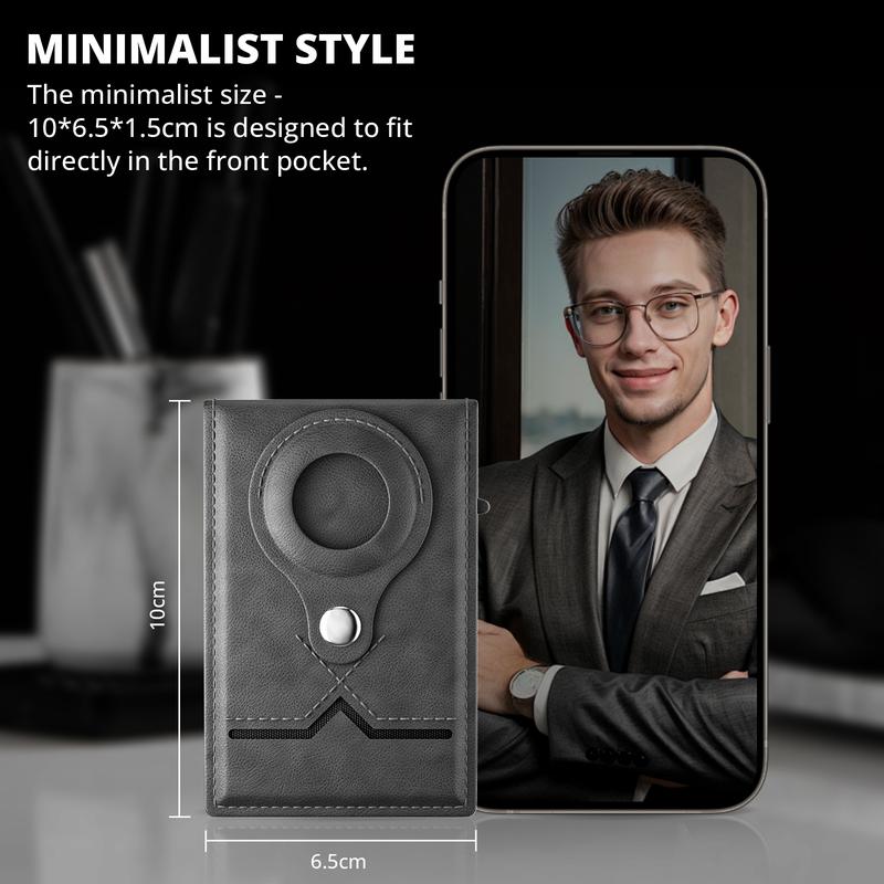 Men's Magnetic Card Holder Wallet and Stand, Pop-up Card Box, RFID Technology Men's Minimalist Wallet, Suitable for a Maximum Capacity of 8 Cards