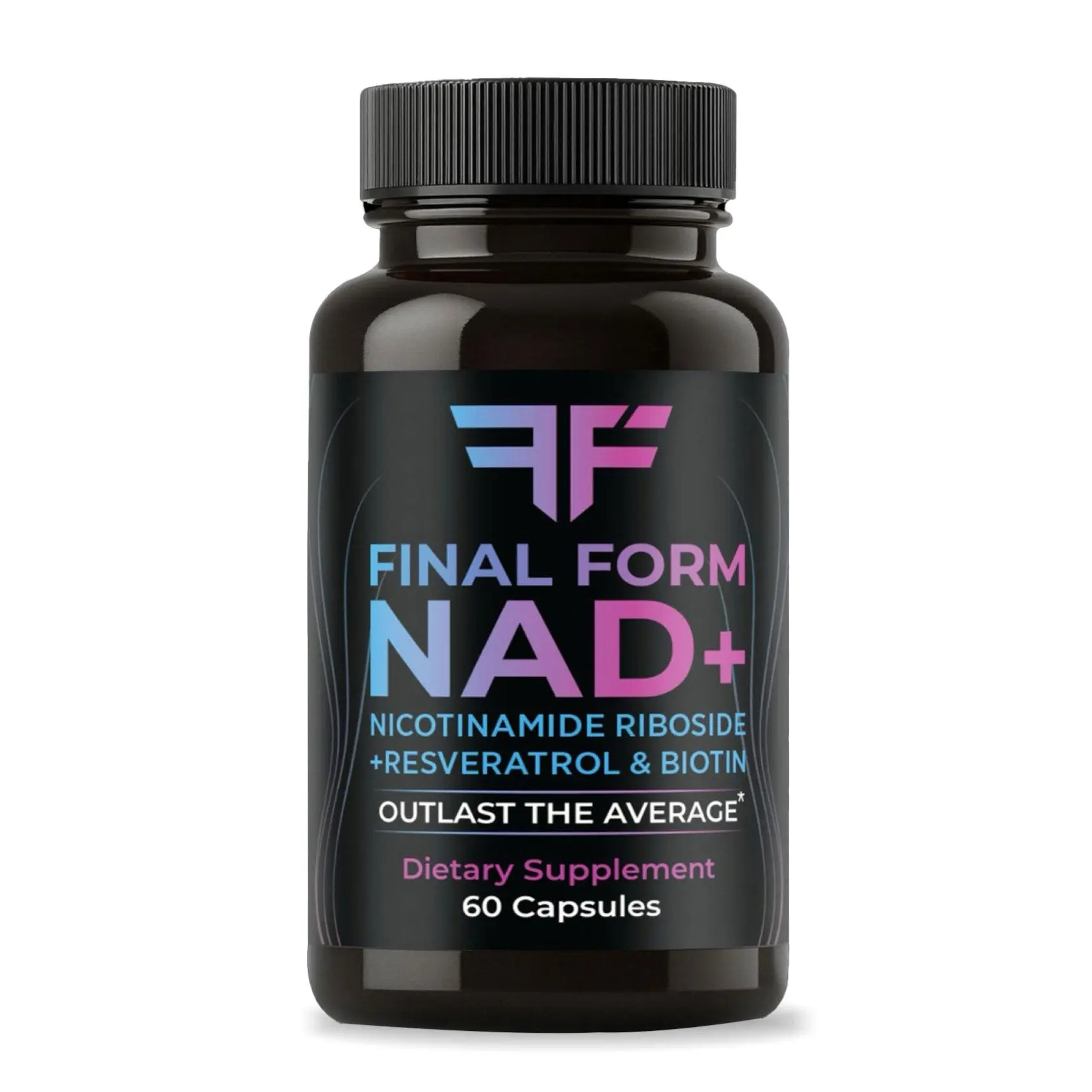 Final Form NAD+ Dietary Vitamin Supplement - 60 Capsules with Resveratrol, Biotin, BioPerine, Nicotinamide Riboside Chloride - Vegan, Vegetarian, Dairy-Free, Non-GMO, Made in USA - for Adults' Cellular Energy, Healthy Aging, Efficient Nutrient Absorption,