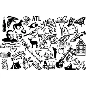 Georgia State Floral Embossed Rolling Pin for Pottery