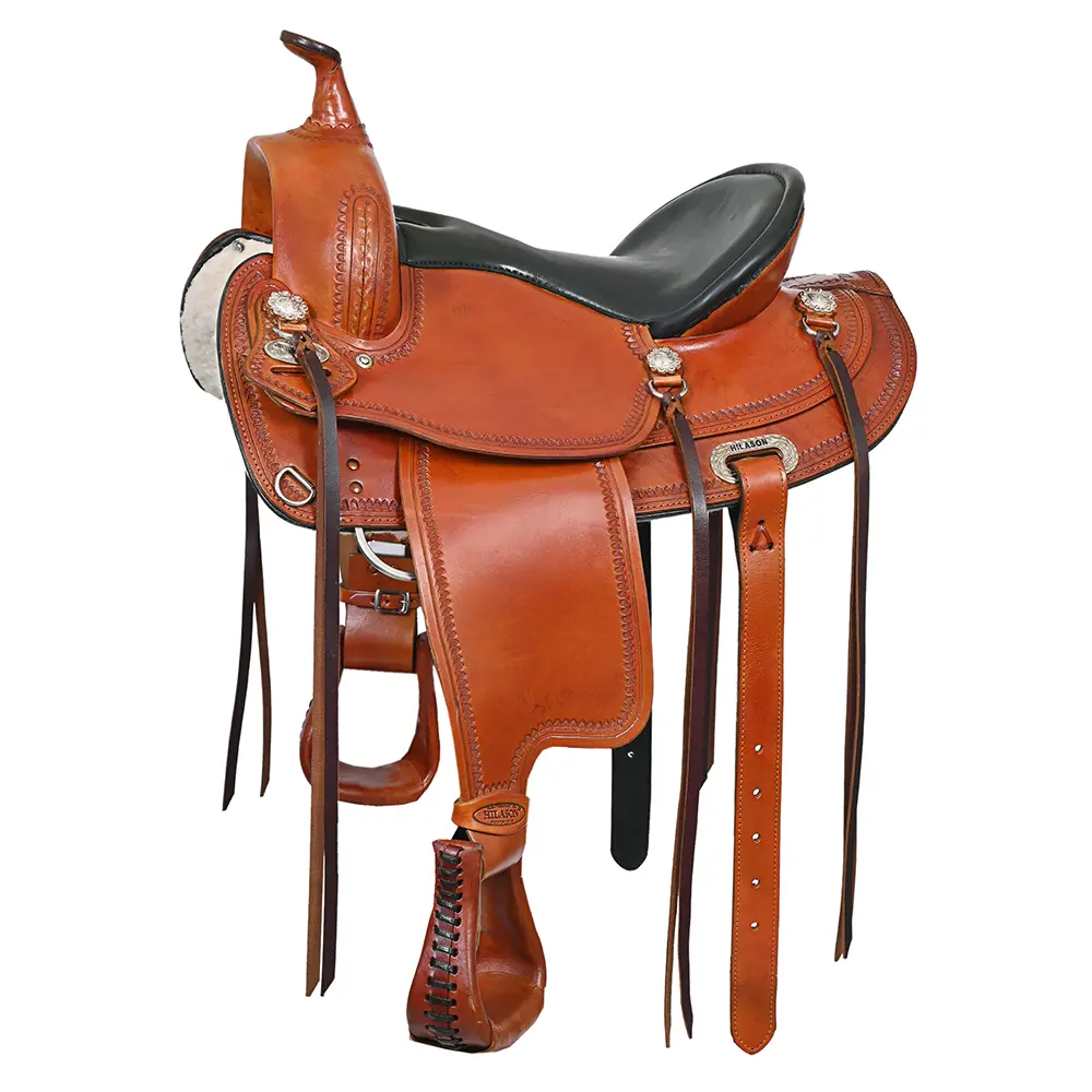 HILASON Western American Leather Horse Saddle Wide Gullet Trail | Draft for Horses