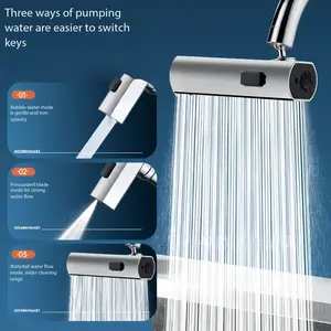 Adjustable Multi-Functional Waterfall Faucet with Adjustable Flow Control, Four Water Modes, Easy Installation, Pressure Boost, Anti-Splash, Rustproof, Suitable for Bathroom Kitchen Balcony