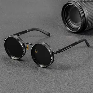 Polarized Retro Sunglasses, ND9 Dimming Adjustable Round Glasses for Men & Women