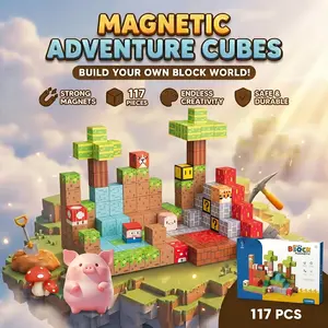 [2026 New Arrivals] 117 PCS Magnetic Blocks, Magnetic Building Blocks Toys for Boys Girls 3+, Build Mine Magnet World, MagWonder Toys, STEM Montessori Sensory