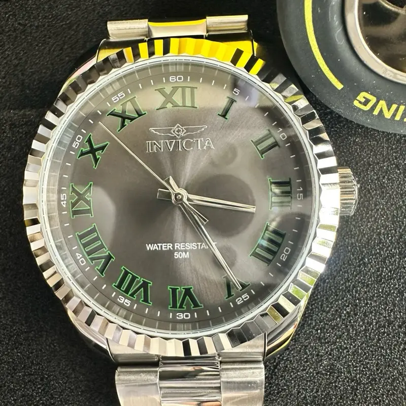 Invicta Specialty 50809 Men’s 43mm Stainless Steel Watch Silver Dial Green Roman