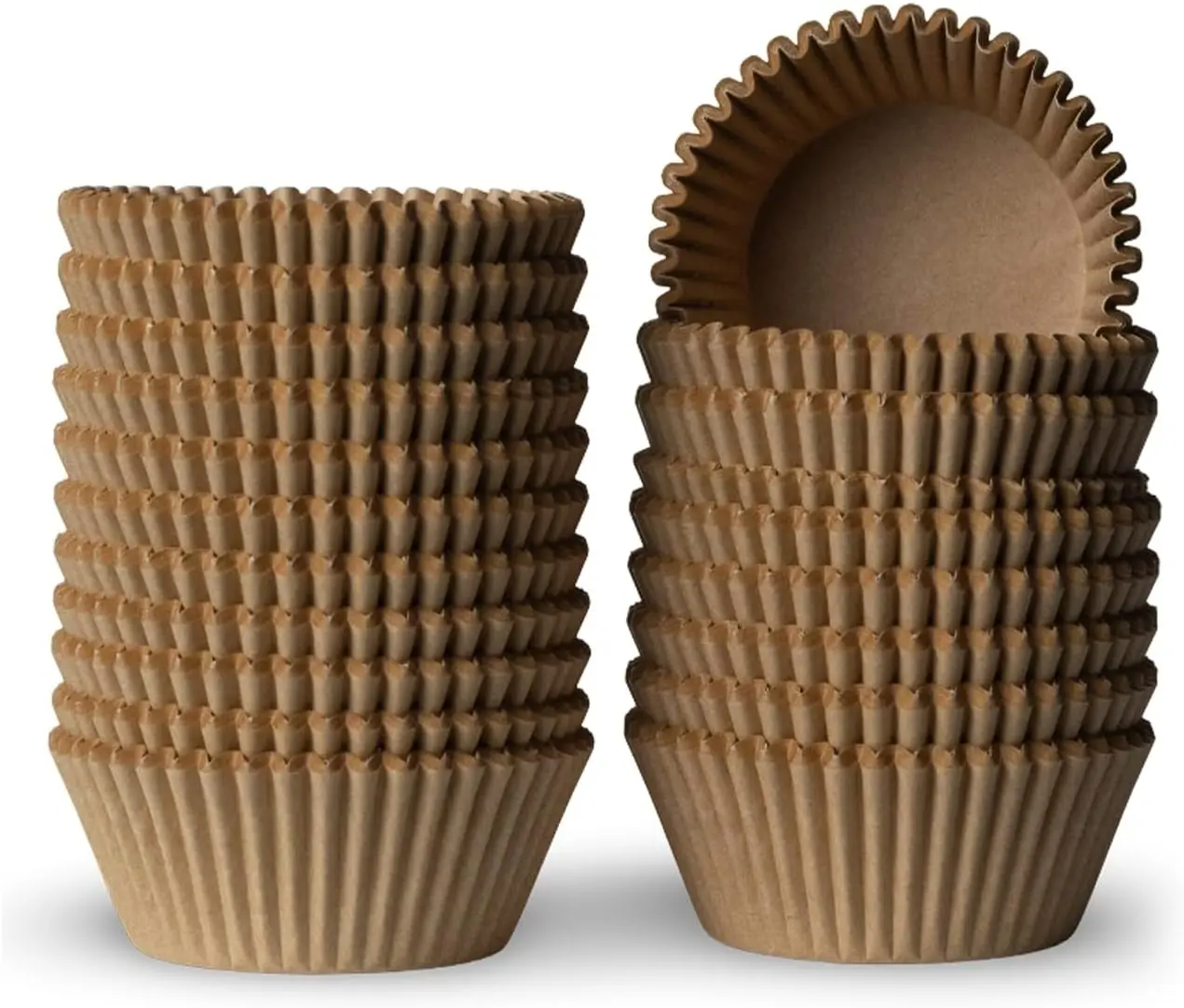 200 Brown Grease Proof Food Grade No Smell Paper Cupcake Baking Liners for Muffins Desserts Treats Nut Serving Containers