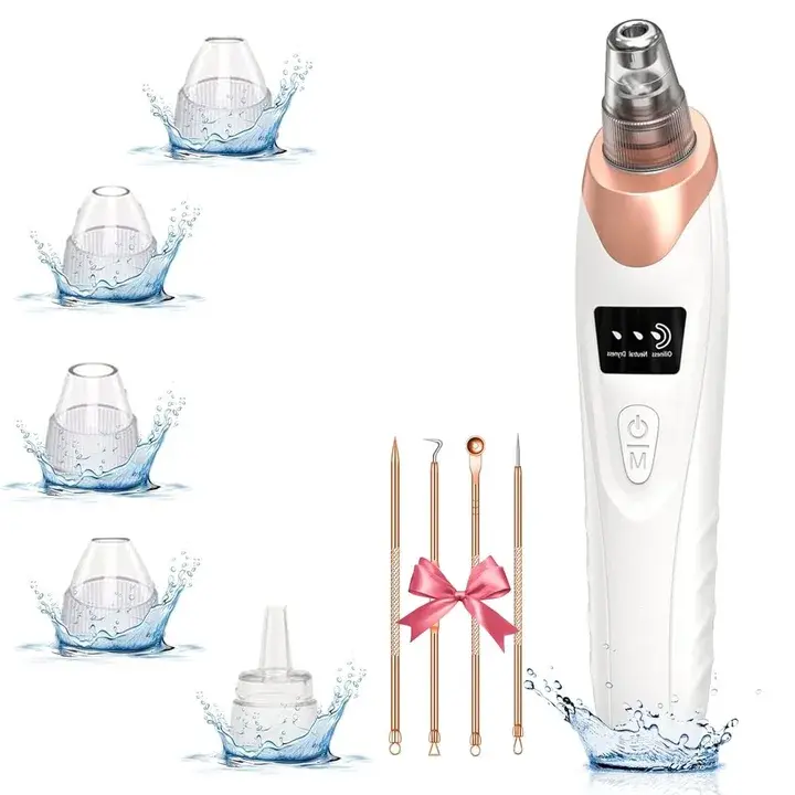 Electric Blackhead Remover, Blackhead Remover Pore Vacuum, USB Rechargeable Blackhead Extractor, Facial Pore Cleansing Skincare Set with 3 Adjustable Suction Levels & 5 Probes, Facial Cleansing Instrument for Women Men