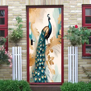 2 Peacock Wall Stickers for Living Room Decoration Self Adhesive Removable Modern Simple Phoenix Feather Bedroom Background Wall Art Corridor Passageway Wall Decor Stickers Waterproof Eco Friendly Reusab