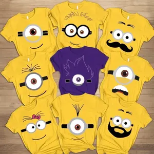 [FREESHIP] Unisex Minions Family Shirt, Funny Couple T Shirt, Minions Couple Shirt, Y2K Streetwear T-Shirt, Unisex Crew Neck, Vintage Hip-Hop Sports Graphic, Casual Cotton Fit, Soft Comfortable Short Sl