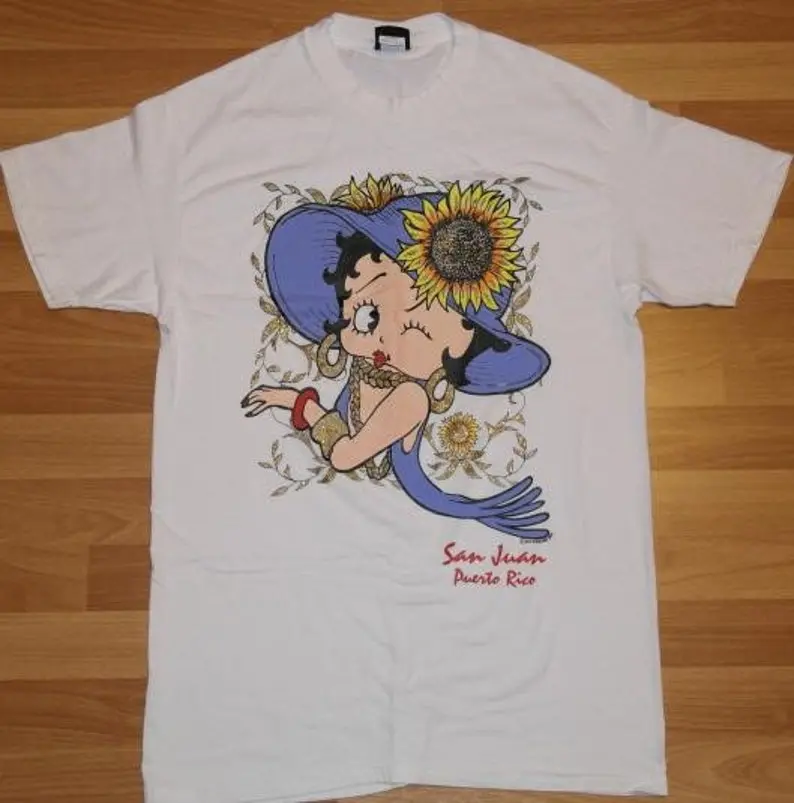 1990s BETTY BOOP Sunflower San Juan Puerto Rico T-Shirt, Betty Boop Shirt, 90s Cartoon Shirt, Betty Boop Fans Shirt
