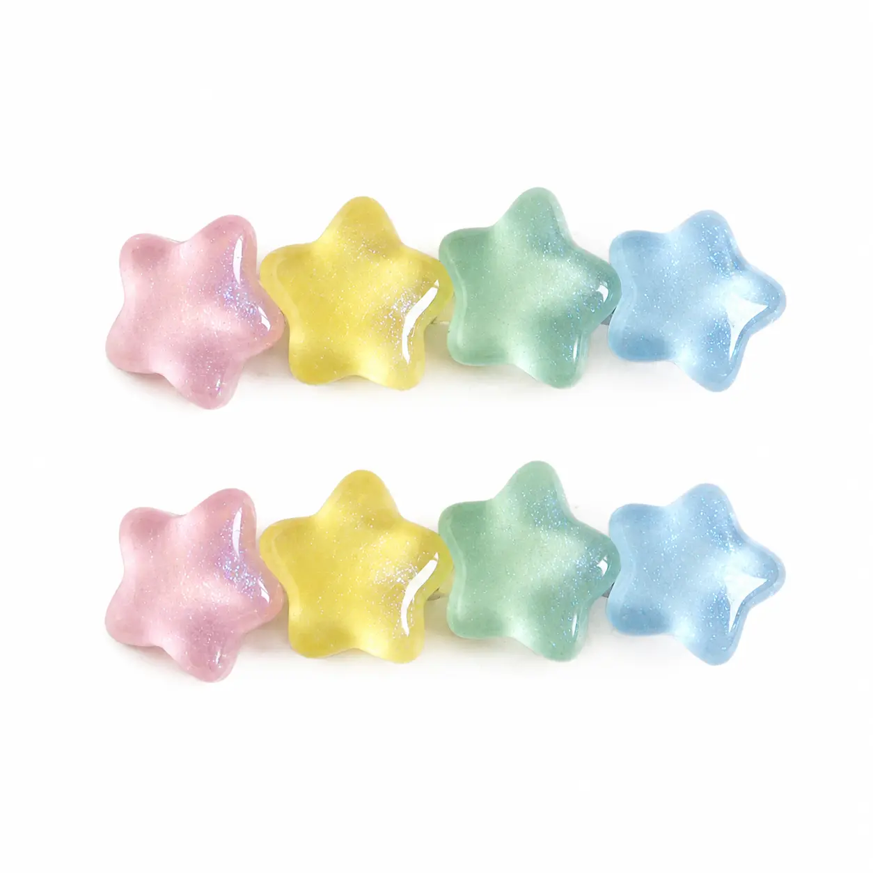 Female Multicolor Star Fairy Aesthetic Decorative Hair Clips - Graphic, Dreamy Charm Design for Daily/Party Wear, Stars, Cute