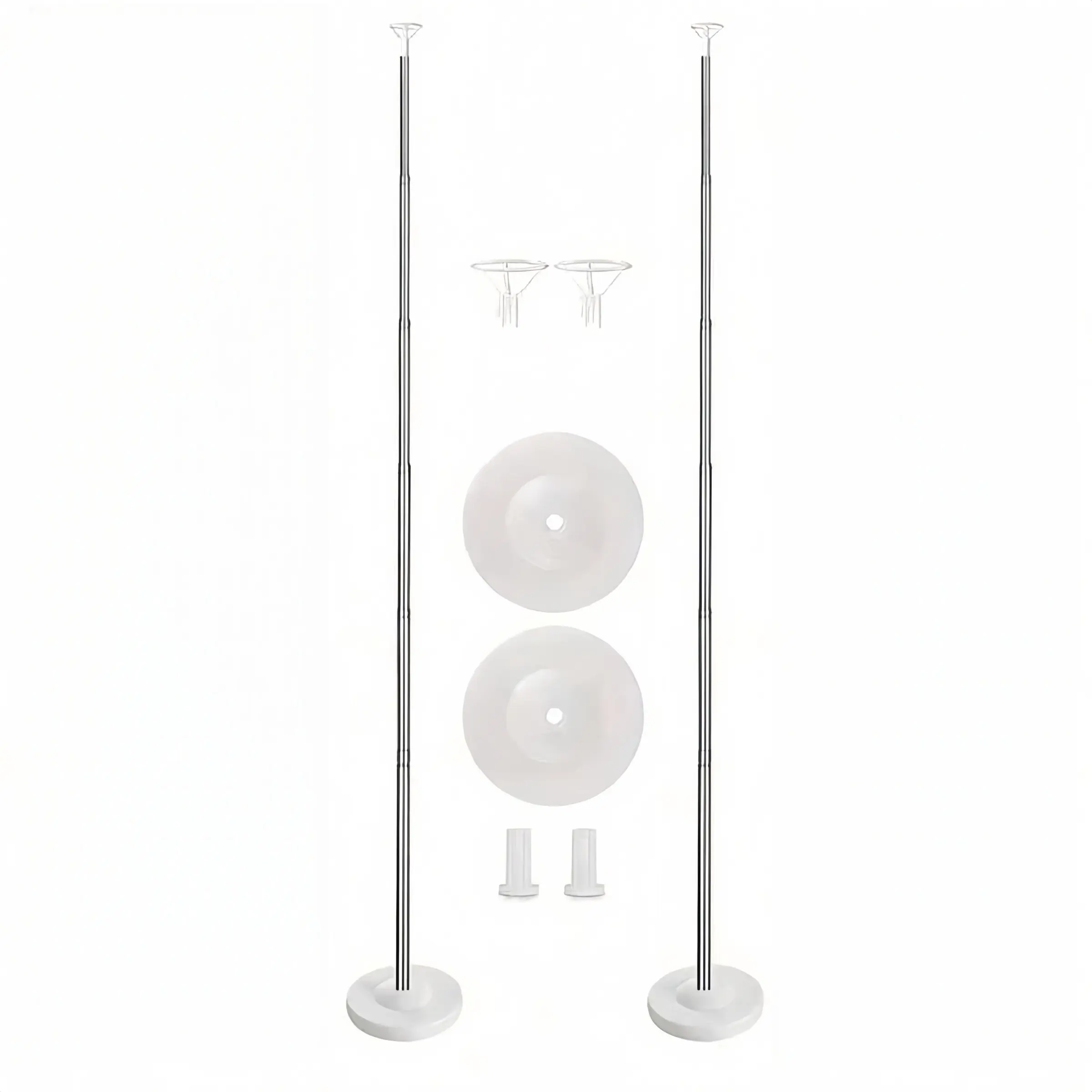 1, 2 or 4 Sets Balloon Column Stand, Height-Adjustable Reusable Metal Balloon Tower Pillars, Balloon Arch and Garland Party Supplies for Graduation, Wedding, Baby Shower and Birthday Decoration