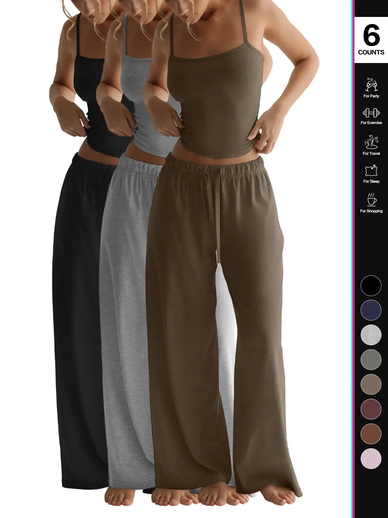 Black + Light Grey + Coffee Brown