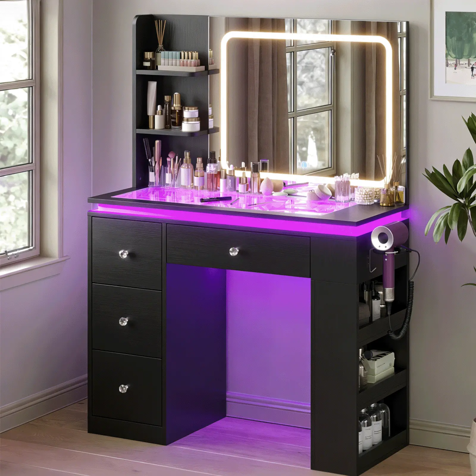 Black - Three Drawers