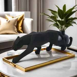 Nordic Resin Leopard Statue, Home Decor Animal Ornament, Original Indoor Leopard Decoration, Unique Furniture Accent Piece, Sculpture