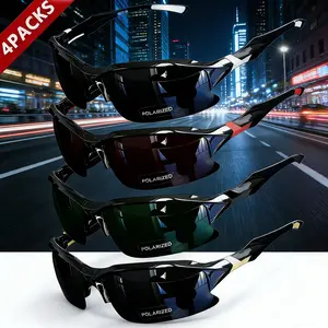 4-Pack Polarized Sports Sunglasses for Men Women, Rimless UV400 Protection Shades, Anti-Glare Windproof Lightweight Comfort Style, Perfect for Running Fishing Golf Driving Cycling Beach Travel & All Outdoor Activities