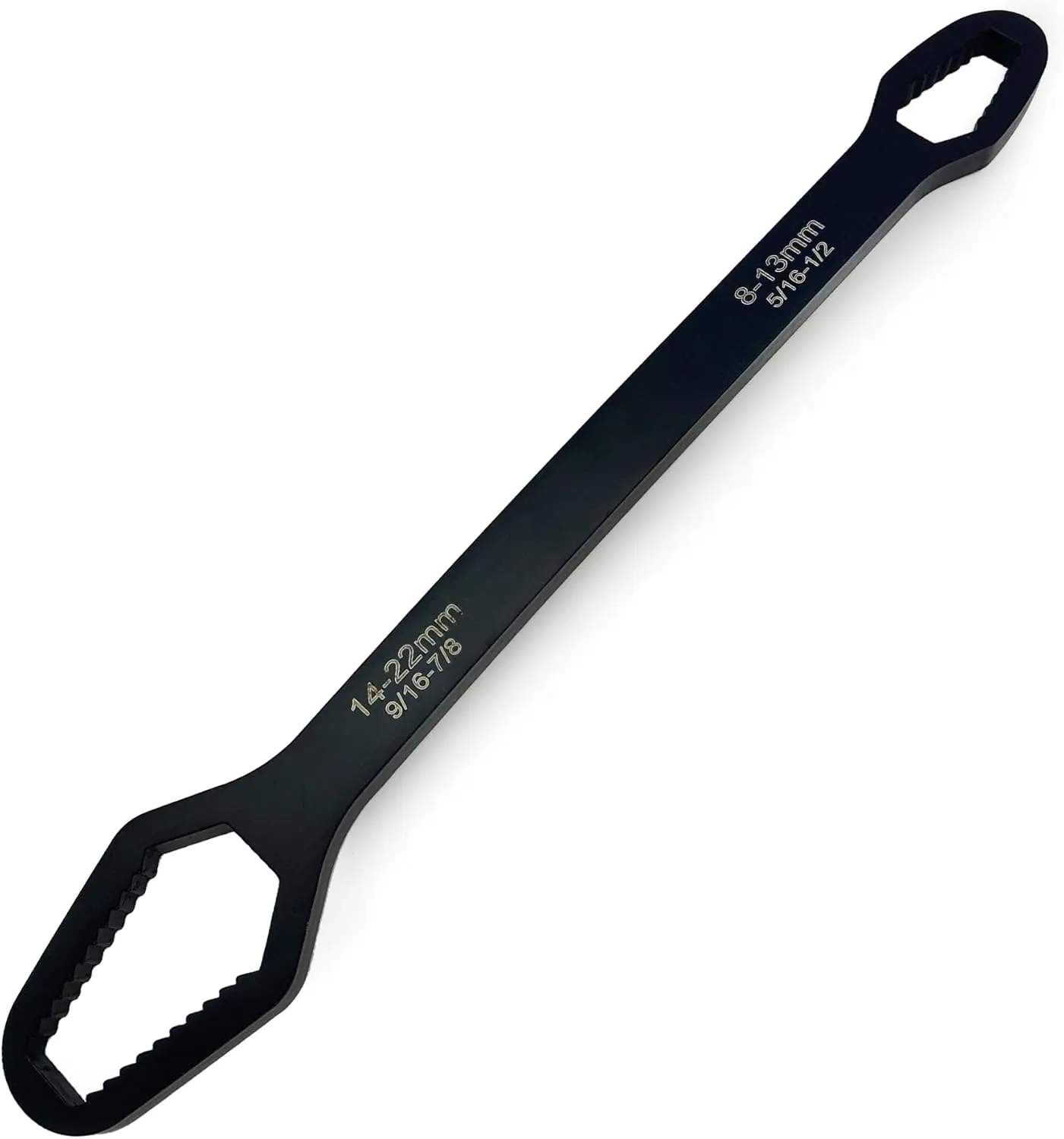 Universal Torx Wrench Multifunctional Double Ended Self-Tightening Spanner Repair Tool Black 8-22mm 1 PCS