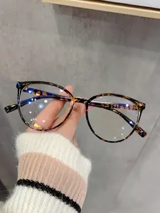 1pair Women Anti Blue Light Tortoiseshell Fashion Versatile Eyeglasses, For Daily Life Clear Glasses Accessories Glasses Accessories For Women