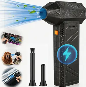 Powerful Mini Jet Fan & Electric Air Duster - Brushless Motor Turbo Blower | Compressed Air Alternative for PC, Keyboard, Car Interior Detailing & BBQ | Cordless Type-C Rechargeable Tech Gadget Gift for Men & Camping Essentials