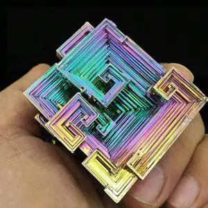 50g Natural Rainbow Aura Titanium Bismuth Crystal Meditation Healing Stone Decor