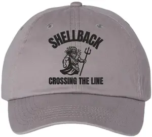 Shellback Crossing the Line Embroidered Baseball Cap US Navy King Neptune Adjustable Dad Hat