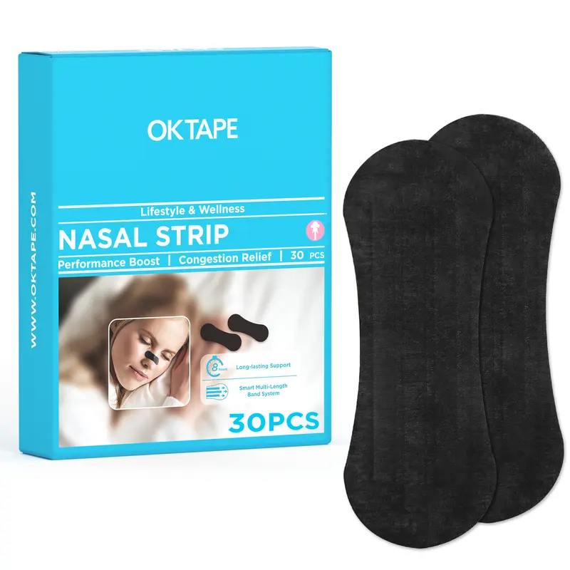 Clearance Sale! OK TAPE Nasal Strips for Breathing & Snoring, 30Pcs (Black/Beige), Breath Better During Sleep Sports Fitness Exercise, Instant Relief from Congestion, Effective Snoring Solution, Long-Lasting Support for Adults & Kids Healthcare out, Nose