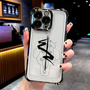 Cyberpunk design with logo, For iPhone 17 PRO MAX and iPhone 16 15 14 13 12 11 PRO MAX PLUS and iPhone 16E 17 AIR Series Mobile Case, anti-drop, transparent, soft back cover