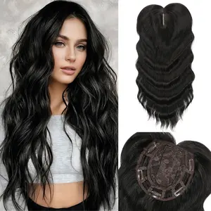 Auvzy Hair Toppers for Women with Thinning Hair, 18 Inch Toppers Hair Pieces for Women Wispy Part Clip in Bangs 360° 3D Curly for Women
